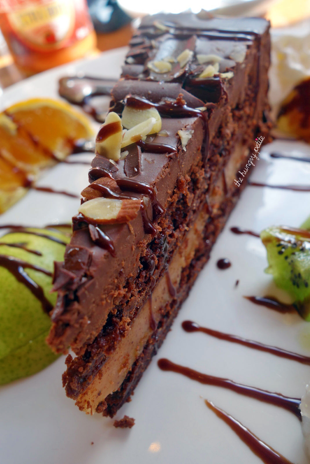 Chocolate cake after hiking in Johnston Canyon