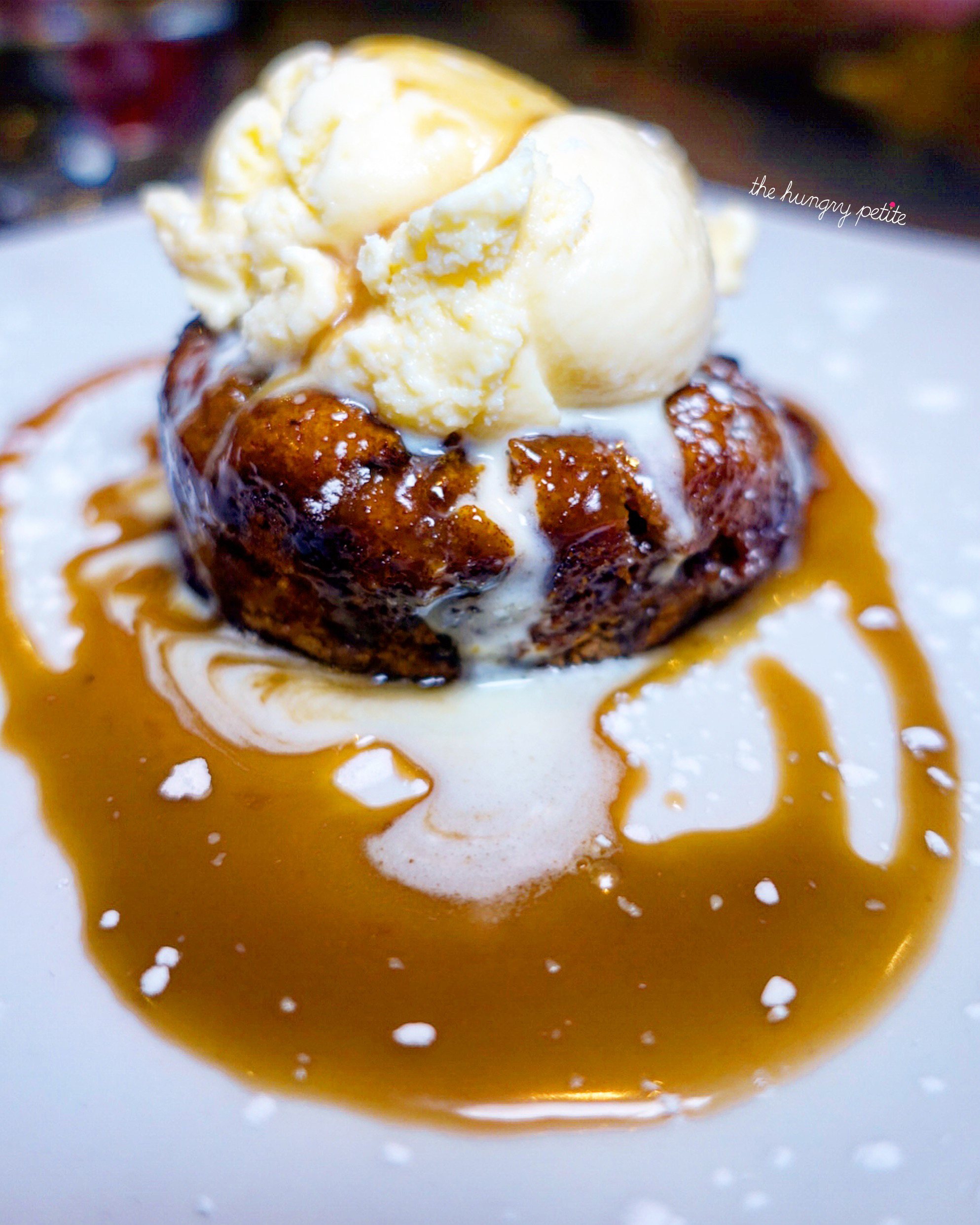 Swoon Worthy warm Date Cake - bourbon butter sauce, orange cardamom ice cream from Crazy Weed Kitchen