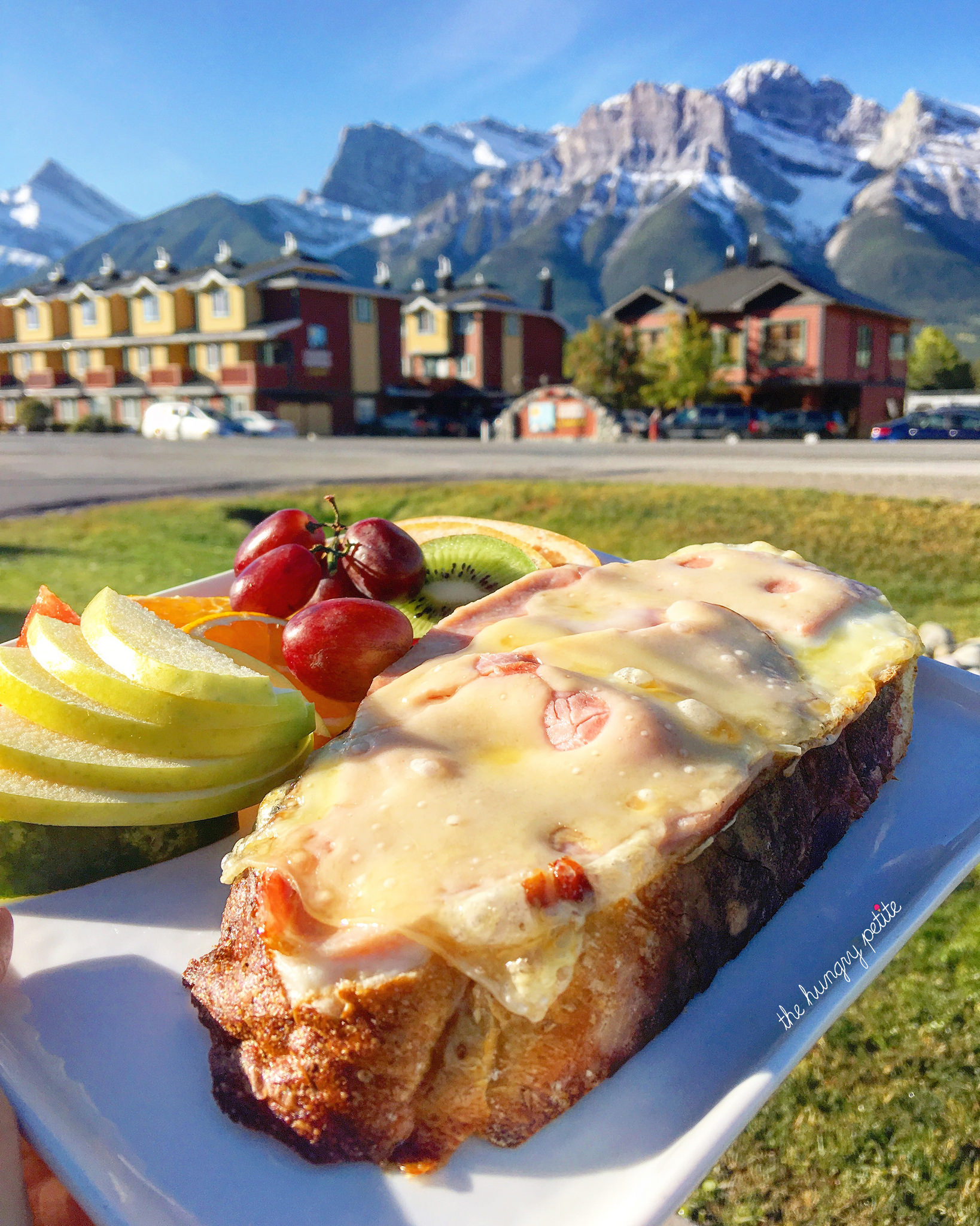 Open faced Croque Monsieur from Le fournil Bakery in Canmore