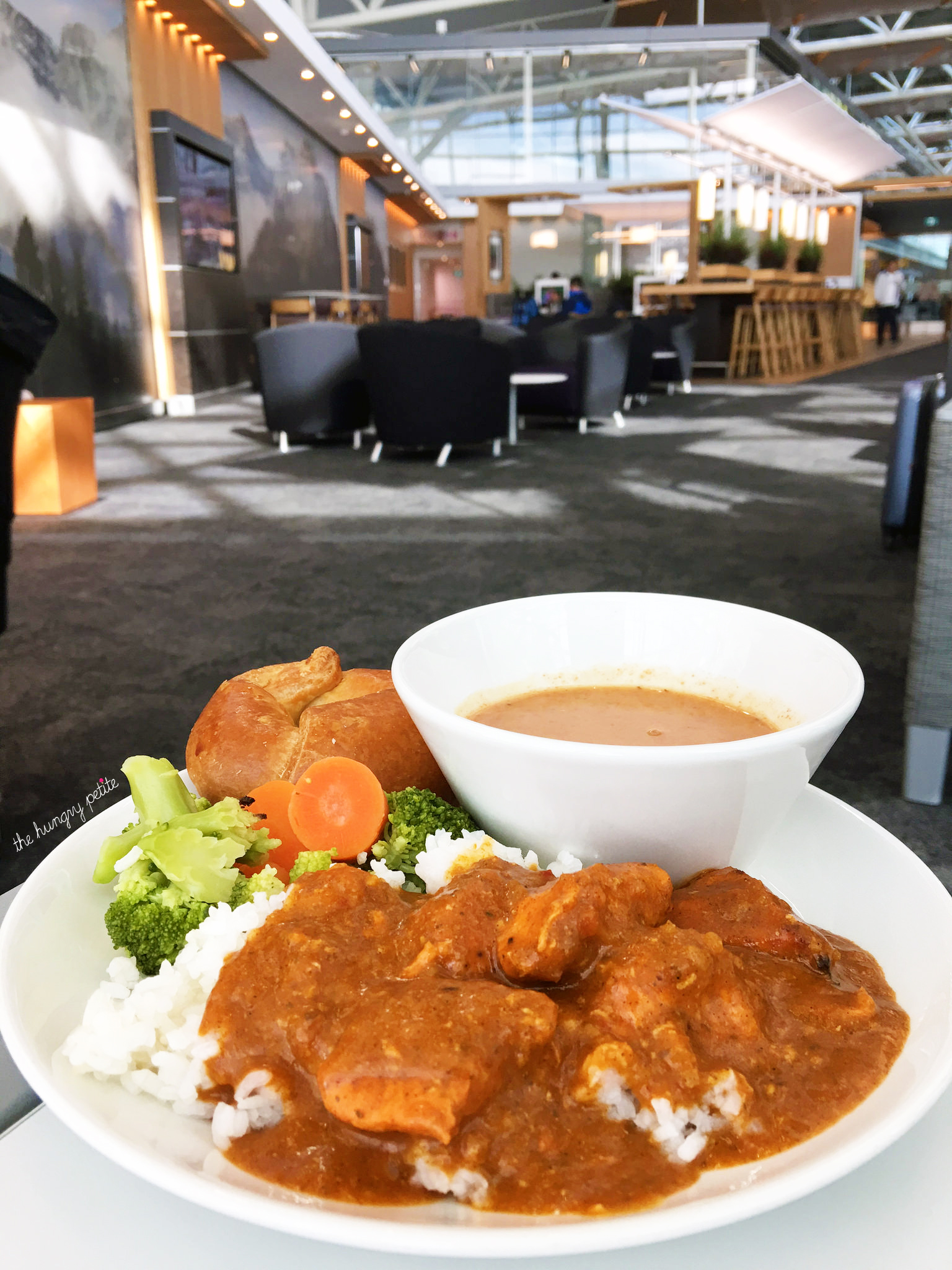 Final meal in Canada at YYC inside the Aspire Lounge