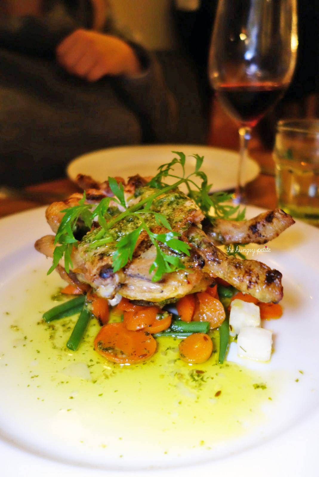 Grilled chicken flattie with garlic butter