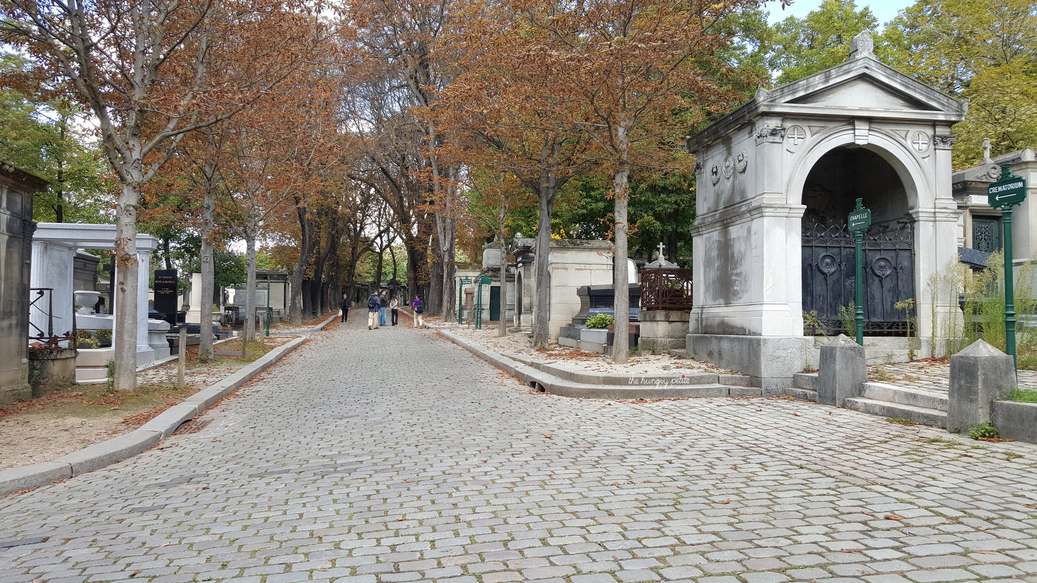 Walking into the cemetery