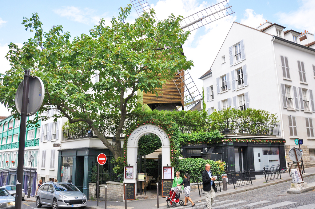 Le Moulin de la Galette. Built in 1622, it is one of only 3 remaining windmills in Montmartre. One of the others is at Moulin Rouge