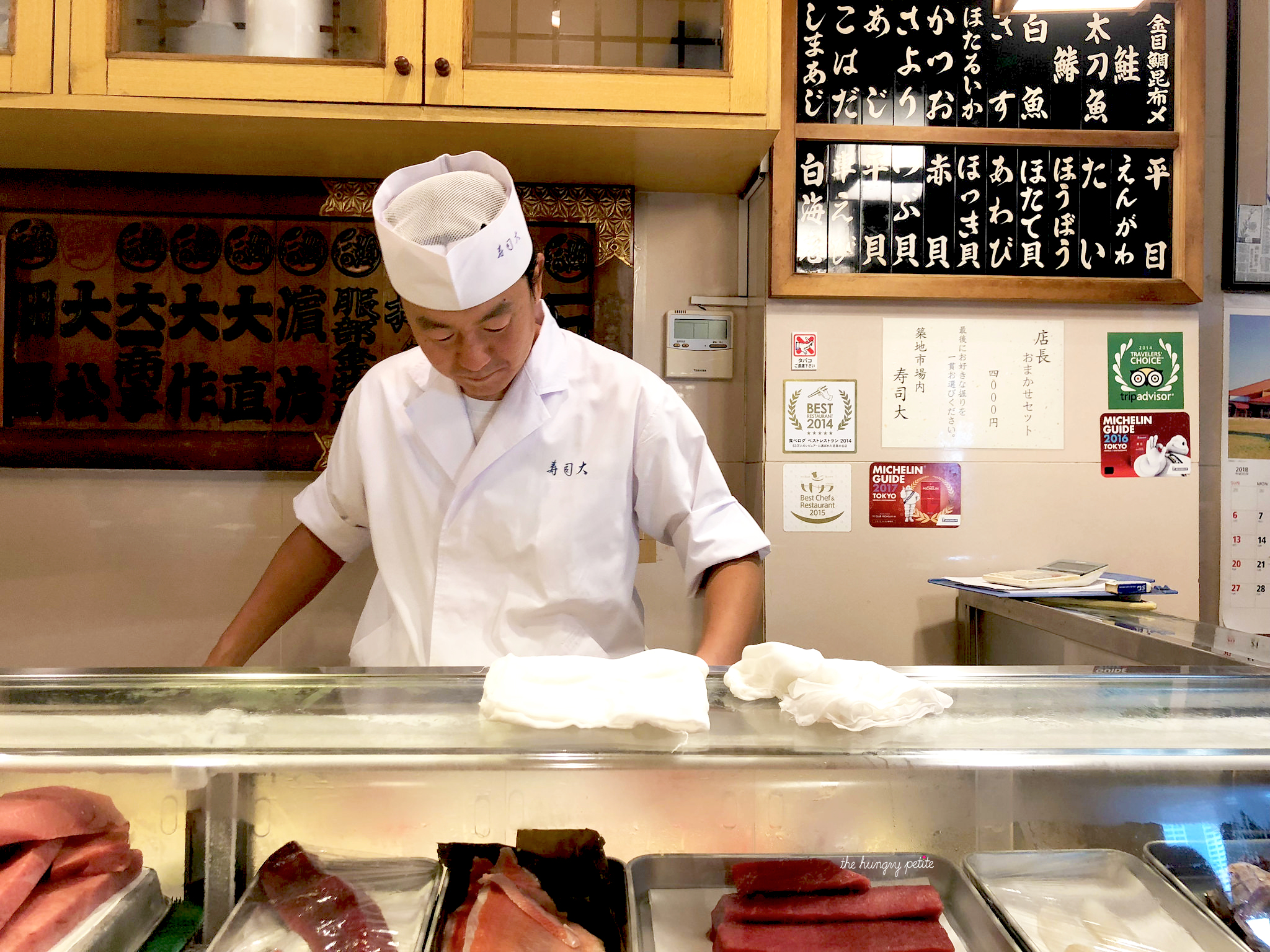 I was seated right in front of the sushi master