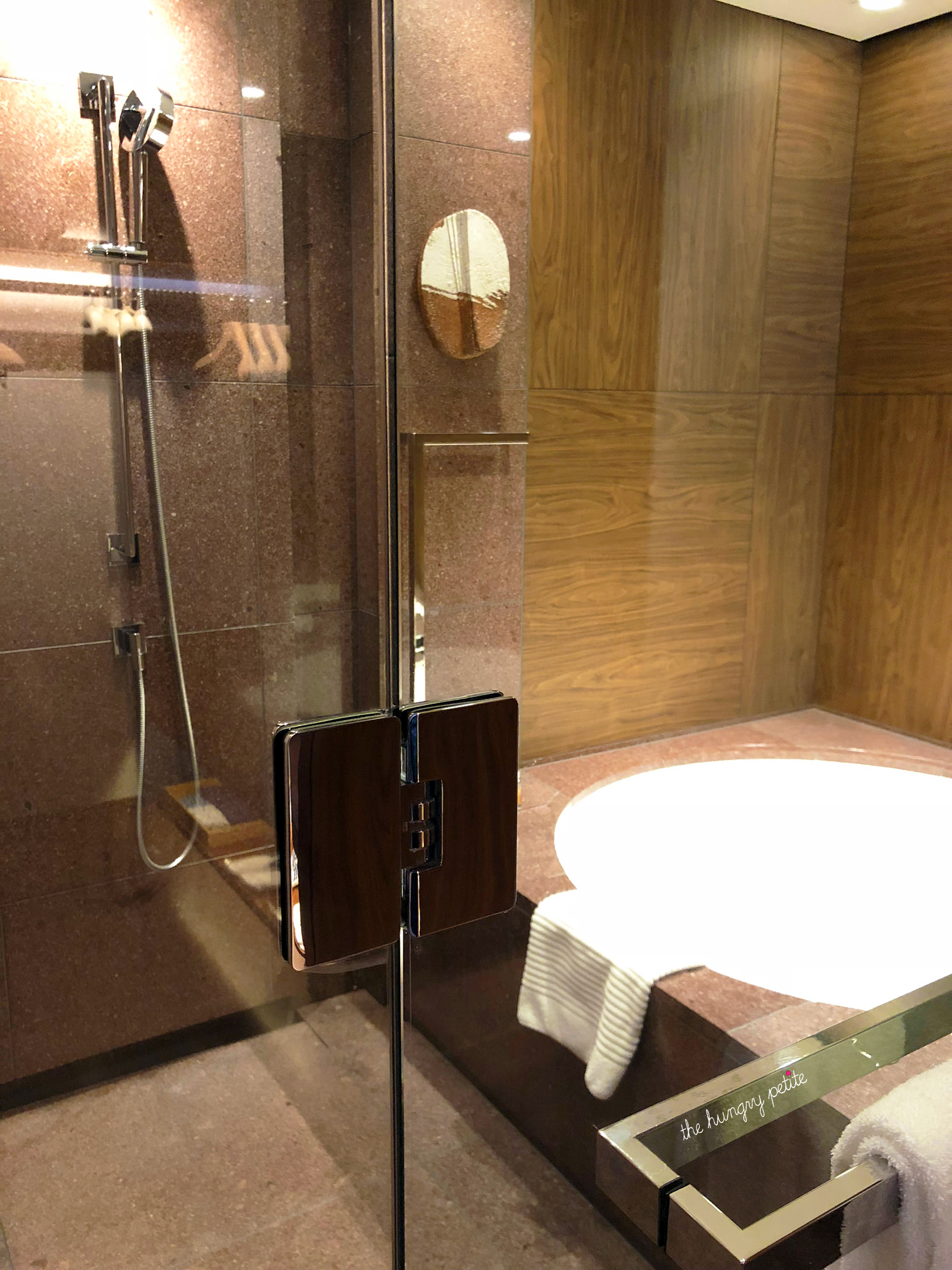 Kinda love the shower + tub separate but in one room. All the nicer hotels I stayed at in Tokyo had this feature.