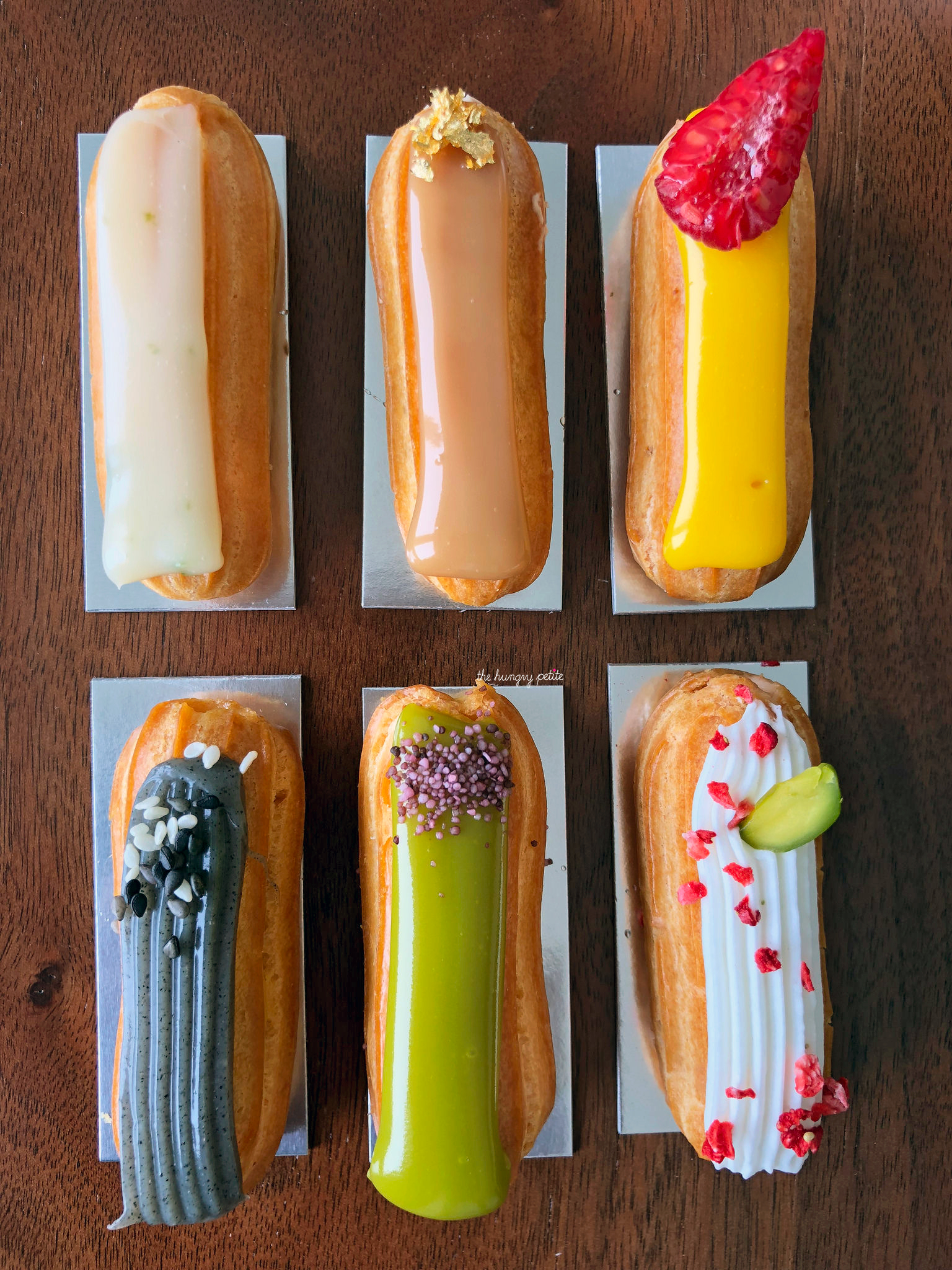 A closer shot of the eclairs.