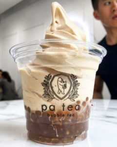 Black tea milk tea soft serve with mini bubbles. So good!