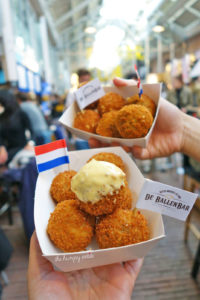 Balls from De BallenBar by Michelin star chef Peter Gast. The one with sauce fell on the floor after this photo :(