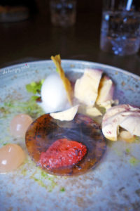 Apple Pumpkin: Roasted pumpkin, coconut ice cream, pumpkin seed, charred grapefruit, liquid nitrogen pumpkin meringue