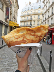 Egg, ham and cheese (very generous with the cheese) crêpe. So delicious!