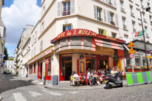 Café des 2 Moulins - It takes its name from the two nearby historical windmills, Moulin Rouge and Moulin de la Galette. It is also the café featured in the film Amélie