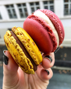 Mogador (milk chocolate and passion fruit) and Rose
