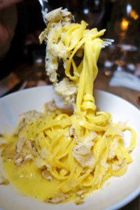 Fresh white truffle tagliatelle