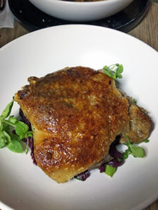 Duck leg confit and slow braised red cabbage