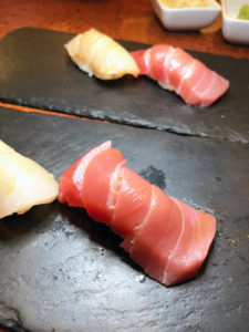 Chu-Toro (Blue Fin Medium Fatty Tuna) and Hiramasa (Wild Japanese Yellowtail Kingfish)