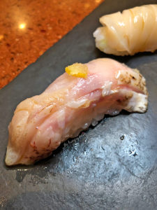 Aka-Mutsu (Japanese Sea Perch) and Japanese Fresh Hokkaido Scallop. Both great, though the Sea Perch is my favorite. If you see it on the menu, order it!!