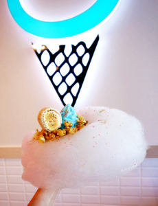 Sea Salt soft serve with toasted marshmallow, sweet popcorn, pop rocks on top of fairy floss. This is very hard to eat. I recommend you get this in a cup instead of a cone. The fairy floss/cotton candy is super fluffy and sweet. The pop rocks are fun and bring a light popping sound to your treat (and on your tongue). The popcorn is nice and crunchy, and the toasted marshmallow is perfect with its smokey flavor and soft, sticky texture.