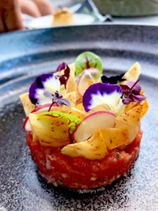 Loved the contrast of the taro chip crunch with the soft toro tartare and the gooeyness of the quail egg yolk.