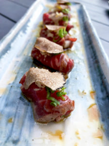 A bite of mouthwatering deliciousness full of truffle flavor.