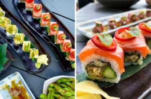 Close up of the seared salmon