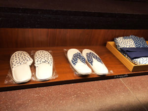 Walking into the room, to the right are these cute slippers and Yukata.