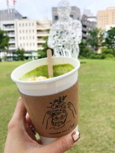 Matcha Latte from the coffee shop inside Toranomon Hills