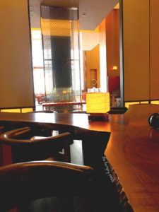 View from the lobby looking into the restaurant