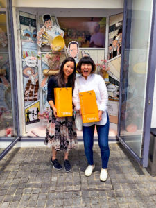 Me and the cute former sous chef, Ayako, from the Bakery. She's the best!!