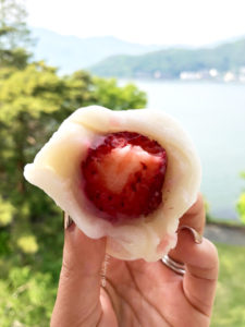 Ichigo Daifuku. This was the sweetest strawberry I've ever had. Probably because it was covered in sugar. Delicious!
