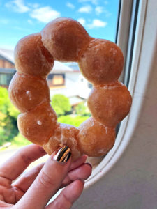 Mister Donut mochi donut. Original glazed.